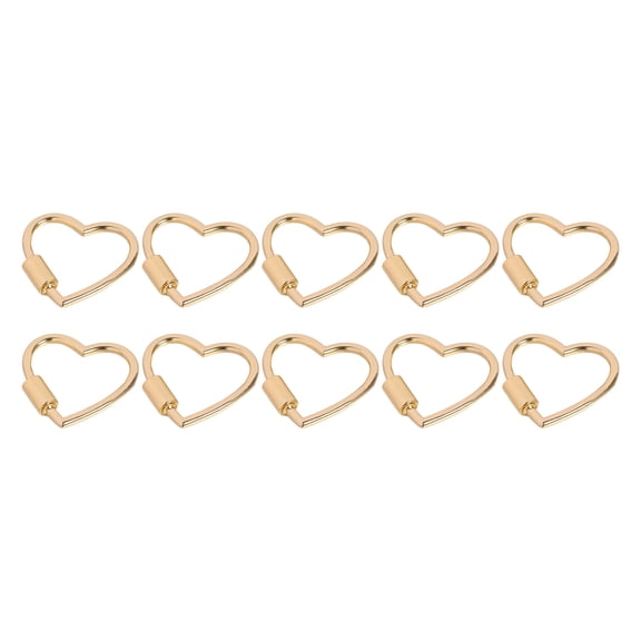 10Pcs Heart Buckles Carabiner Hook Rings Screw Locking Keychain Clip for Key Handbag Strap Outdoor Gear Accessories