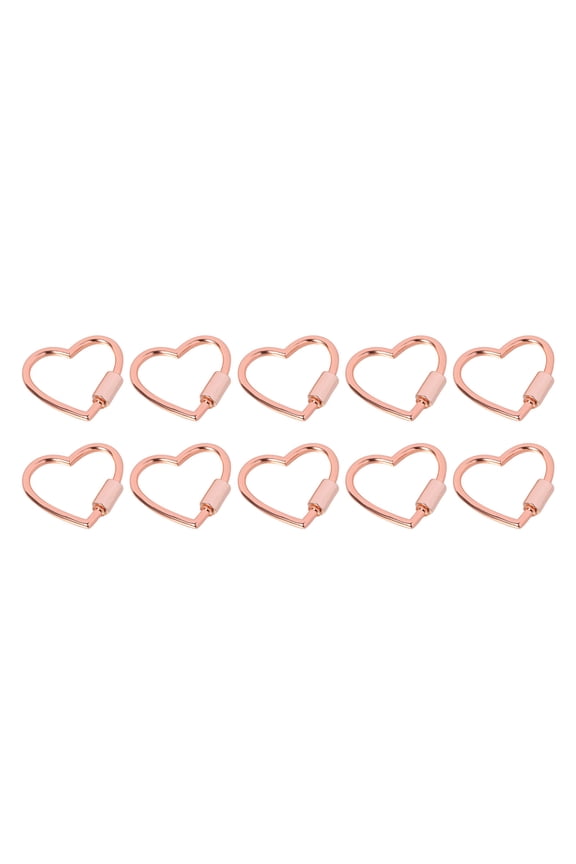 10Pcs Heart Carabiner Clip with Screw Gate Heart Shape Buckles Keychain Clip Carabiner Hook for Key Bag Handbag Strap
