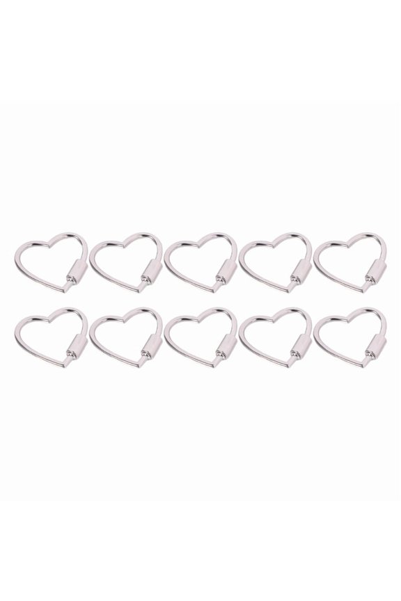 10Pcs Heart Carabiner Keychain Clip for Key Bag Strap Buckles Fasteners Metal Carabiner Clip with Screw Lock for Hiking
