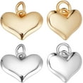 thumbnail image 1 of 10Pcs Heart Charms 18K Gold Plated Real Platinum Plated for Jewelry Making Necklaces Bracelets DIY Crafts, 1 of 9