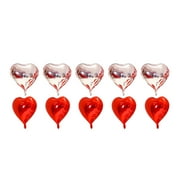 10Pcs Heart Foil Balloons - 18inch Heart Shape Mylar Balloons for Romantic Love Valentine Is Day Wedding Birthay Party Decorations