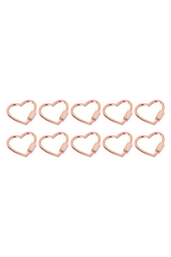 10Pcs Heart Shaped Buckles Screw Lock Carabiners Hook Keychain Clip for Key Handbag Strap Keyring Fasteners Hiking Gear