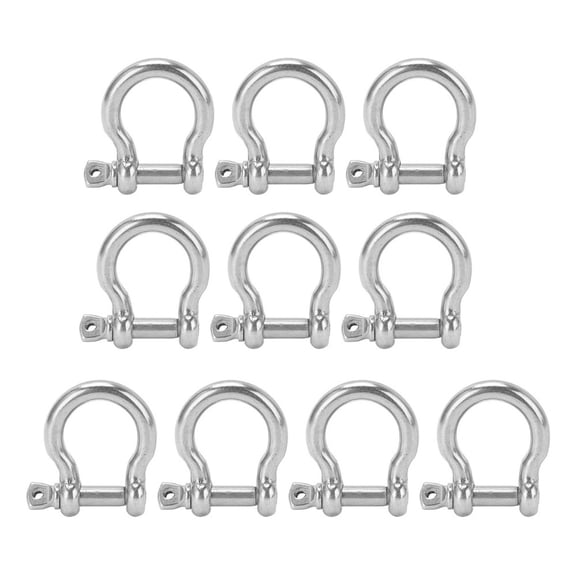 10Pcs Heavy Duty Bow Shackle D Anchor Load U Shaped for Camping and Industrial Use