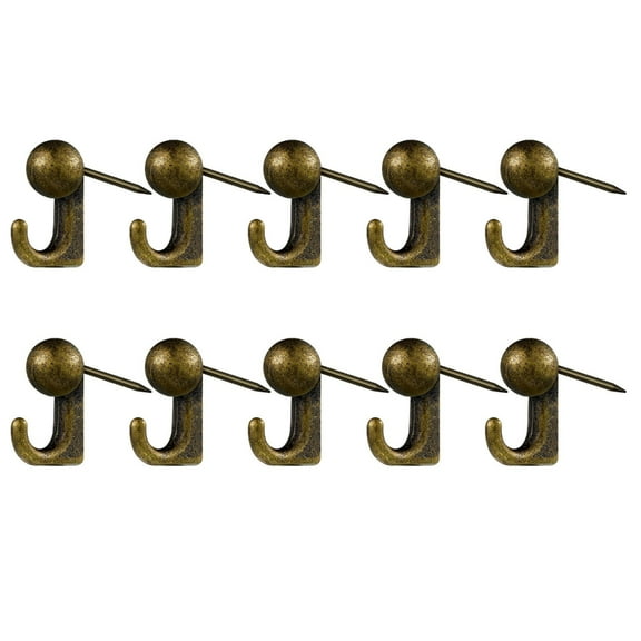 10Pcs Heavy Duty Metal Push Pin Hook Zincs Alloy Wall Mount Hangers For Pictures for Soft Wood Panels