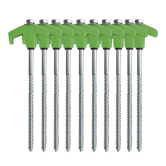 10Pcs Heavy Duty Screw-In Tent Stakes Carbon Steel Rust- Anchors for Camping,Canopies & Ice Shanties Includes Storage Bag Outdoor Garden Patio Use