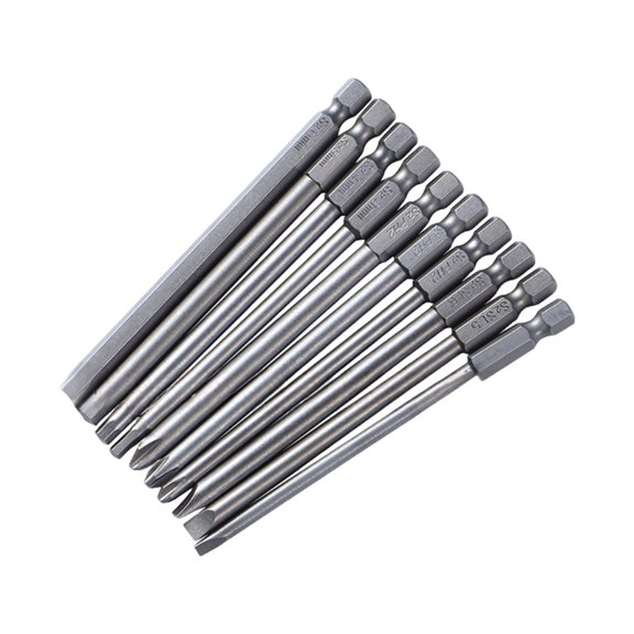 10Pcs Hex Crossing Head Screwdriver Bit Steel Slotted Head Electric 100mm Long