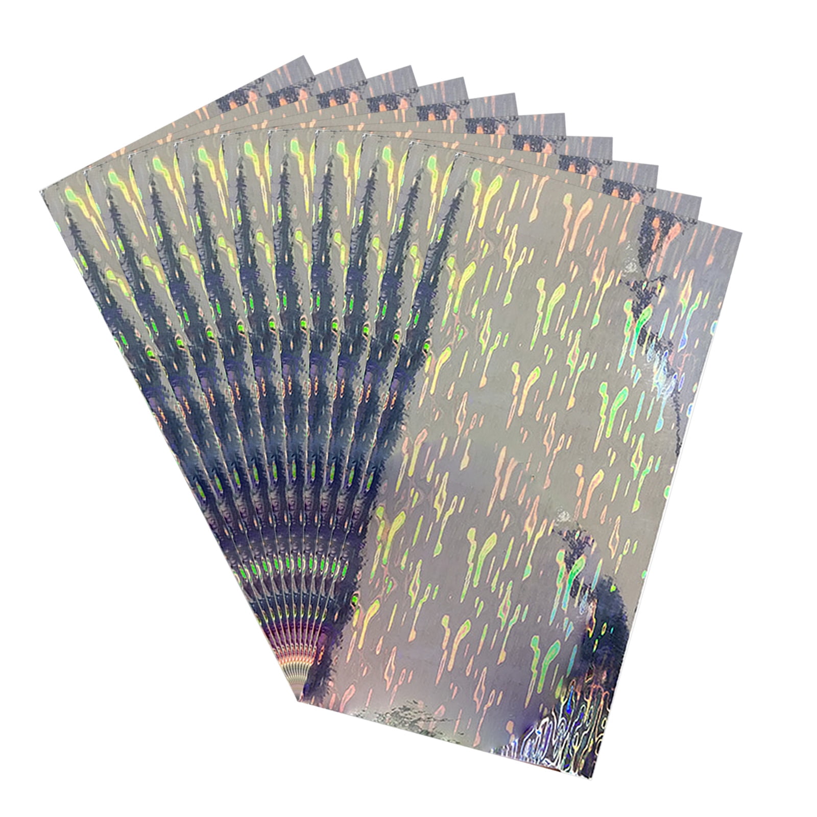 10Pcs Holographics Adhesive Film Flashing Lure Tape Artificial Fish ...