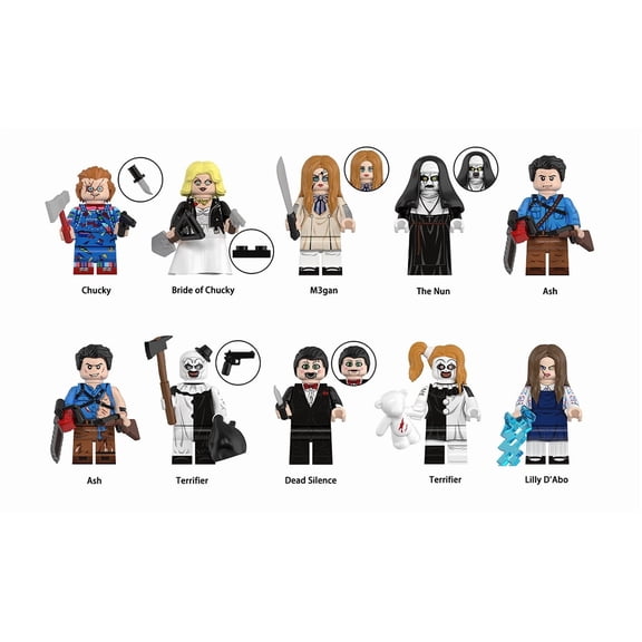 10Pcs Horror Building Block Sets, Horror Action Figures Building Blocks Minifigures 2 Inches, Horror Collectables Halloween Collection Action Figures,Horror Toy for Kids
