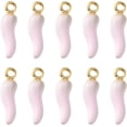 thumbnail image 1 of 10Pcs Hot Horn Alloy Enamel Pendants Horn Cornicello Charms Pendant Jewel Accessories for Women Elegant Personalized Jewelry Making Pink 21x6x6mm Hole: 2mm Light Gold, 1 of 3