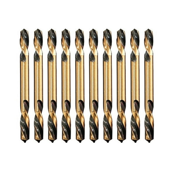 10Pcs Hss Double-Headed Auger Drill Bits For Metal Stainless Steel Wood Drilling 4mm