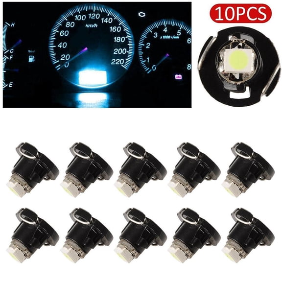 10Pcs Ice Blue T3 Neo Wedge 1-Smd Led Cluster Instrument Dash Climate Bulbs