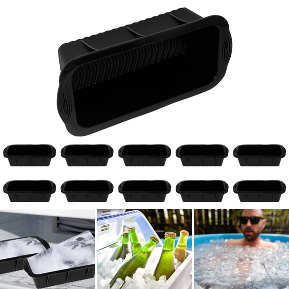 10Pcs Ice Cube Block Mold Silicone Large Ice Cube Molds Reusable Large Ice Maker Mold Flexible Large Ice Cube Tray Dishwasher Safe Ice Maker Block Mold for Chiller Food Ice Bath