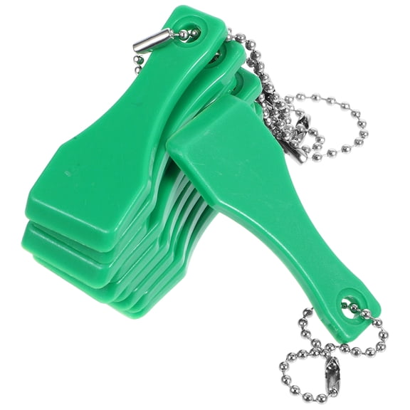 10Pcs Innovative Green Plastic Ticket Scratcher Tool with Compact Teardrop Keyring Design