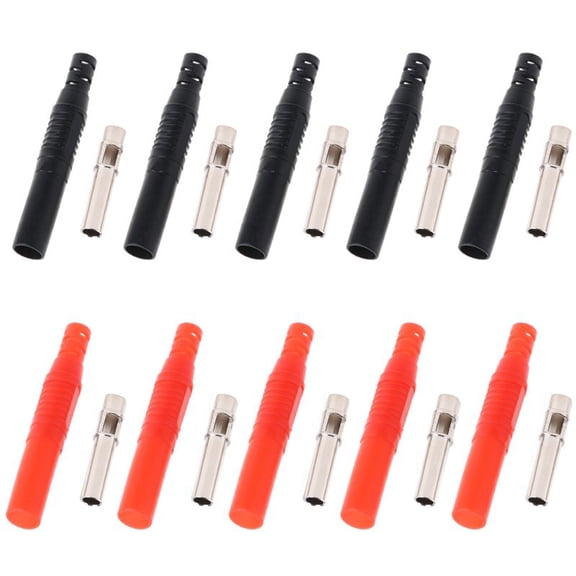 10Pcs Insulated Shrouded 4MM Banana Socket Solder Plug Connector