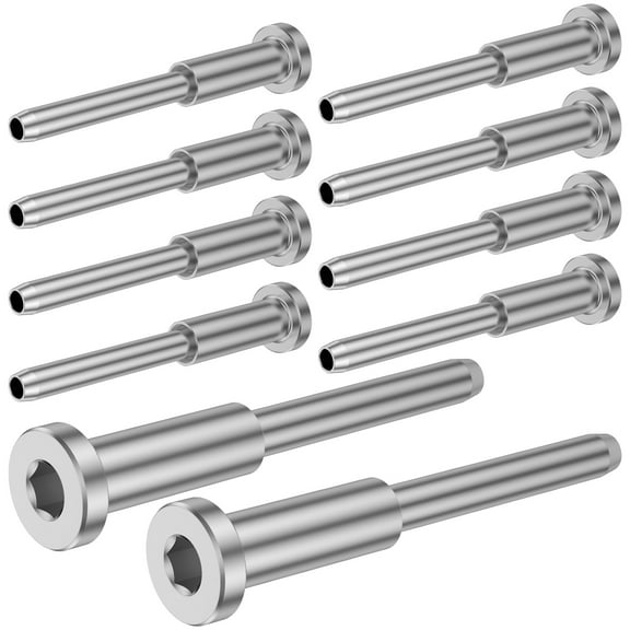 10Pcs Invisible Cable Railing Hardware Kit 316 Stainless Steel Invisible Receiver and Swage Stud End Set Silver Deck Stair Cable Railing Kit for 1/8inch Wire Rope Cable