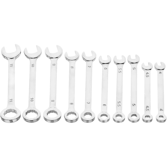 10Pcs Iron Ratcheting Combination Wrench Set Platinum Mechanics Tool Kit with Hot Drop Forged Construction for DIY