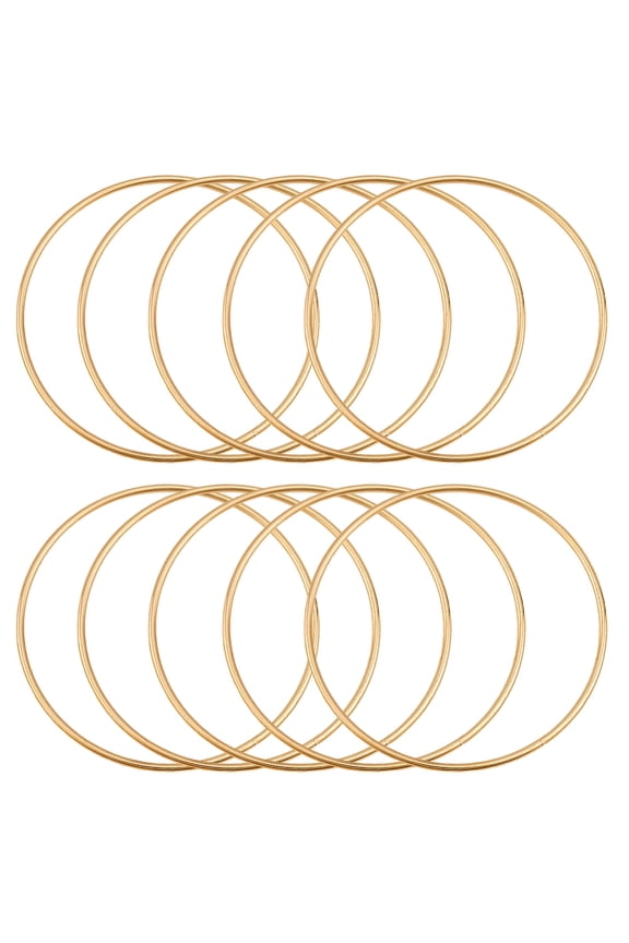 10Pcs Iron Ring for DIY Woven Net/Web with Feather Macrame & Knotting Light Gold 80x3mm Inner Diameter: 75mm