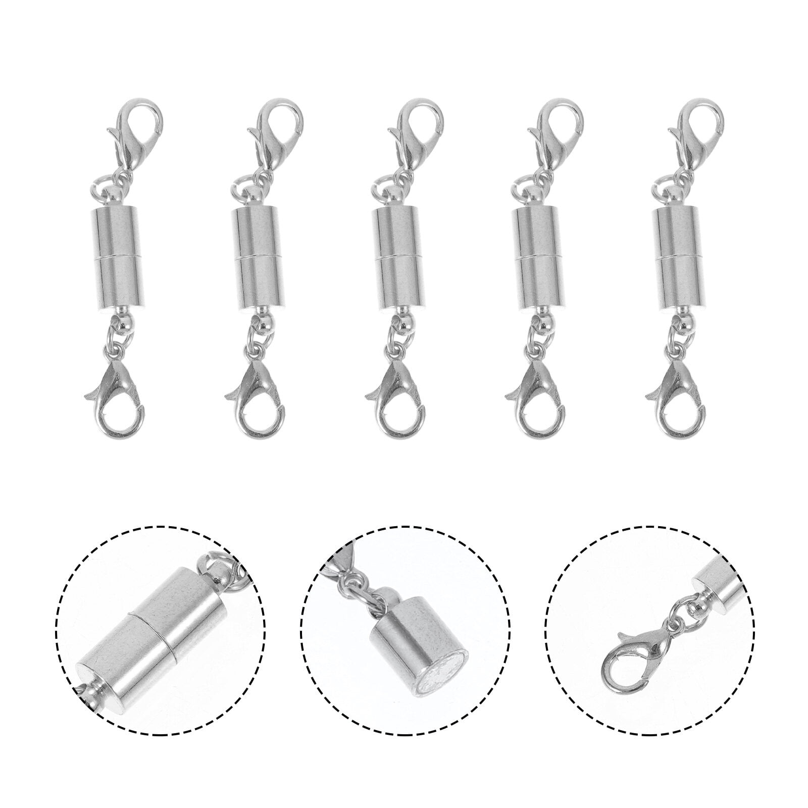  KONMAY 10 Sets 6.0mmx3.0mm Tiny Magnetic Jewelry Clasps for  Bracelet Making, Mixed