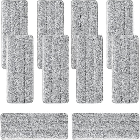 10Pcs Joymoop Mop Replacement Pads, 13 * 4.9'' Universal Mop Pads Mop Head Refills Washable Wet Mop, Compatible with Most 11-13” Size Mops,