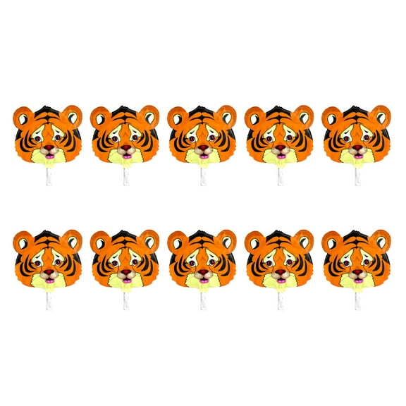 10Pcs Tiger Head Balloons Animal Head Balloons for New Year Party Decorations