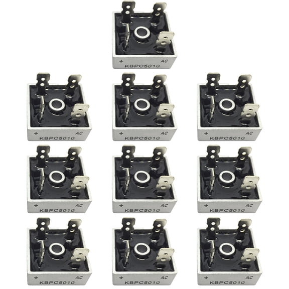 10Pcs KBPC5010 Bridge Rectifier Diode 50A 1000V for Power System and Inverters