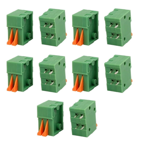 10Pcs KF141R 150V 2A 2.54mm Pitch 2P Spring Terminal Block for PCB Mounting