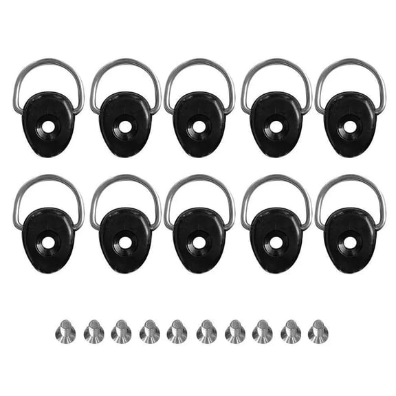 10Pcs Kayak Fishing Riggings Round D Rings Buckles Kayak D Rings with Screw for Boats Deck Mount Fitting Hardware Enduring