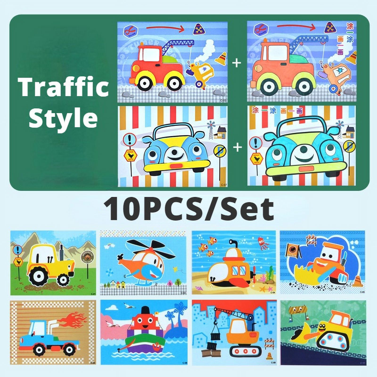 10Pcs Kids 3D EVA Foam Stickers Cartoon Dinosaur Animal Puzzle Game DIY ...