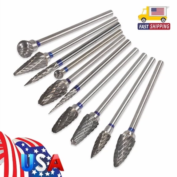 10Pcs/Kit Dental Lab Polishing Tungsten Steel Carbide Drills Burs Burr 2.35Mm Md