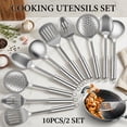thumbnail image 1 of Xiyztok 10Pcs Kitchen Cooking Utensils Set Metal Stainless Steel Spoons and Spatula with Ergonomic Handle Utensil for Cooking Kitchen Cooking Utensils Set Kitchen Gadgets Tools Set Spoons Spatula, 1 of 8
