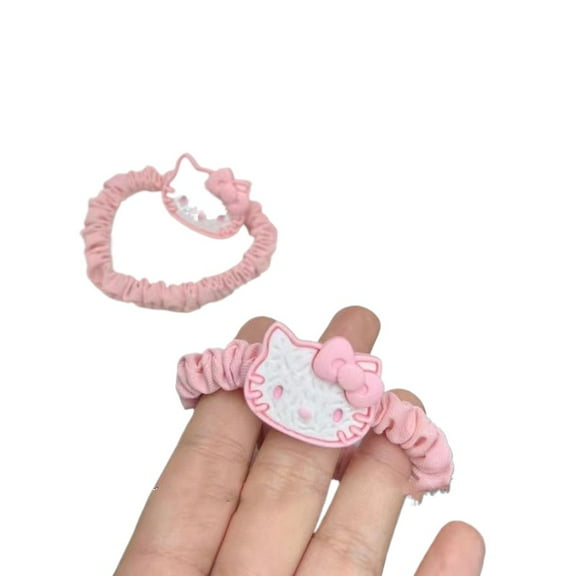10Pcs Kitty Hair Rope Cute Girl Cartoon Rubber Band Kids Girl Hair Accessories