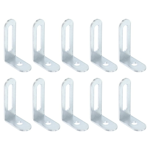 10Pcs L-Shaped Brackets Corner Brace, 1.5"x0.94"x0.47" Corner Bracket Shelf Bracket Right Angle Brackets for Wood Shelves Furniture (38x24x12mm, Silver)