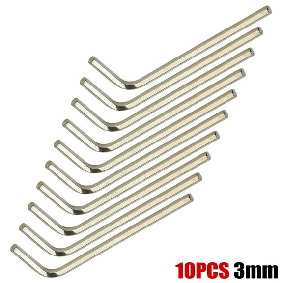10Pcs L-Shaped Hex Key Wrench Set Steel Hexagon Allen Wrench 1.5Mm 2Mm 2.5Mm 3Mm 6Mm Silver Hand Tool For Home Repair And Maintenance 3Mm