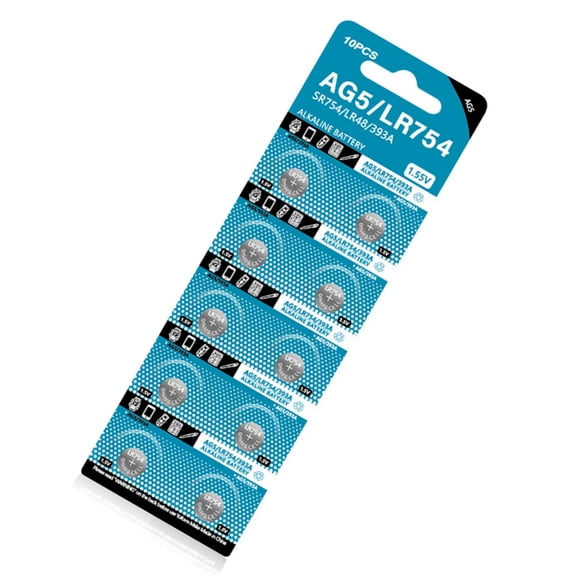 10Pcs LR754 Watch Batteries AG5 Button Cell 1.55V SR754 546 RW28 Alkaline Coin Replacement for Clock