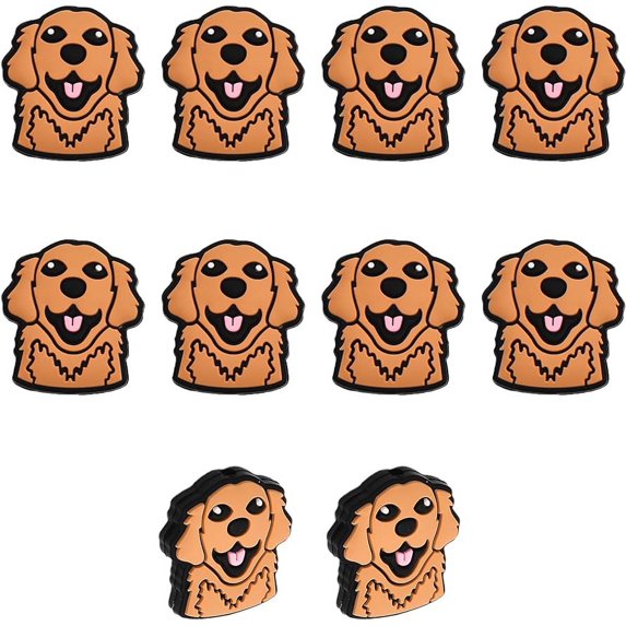 10Pcs Labrador Dog Silicone Beads Pen Beads Silicone Loose Spacer Beads ...