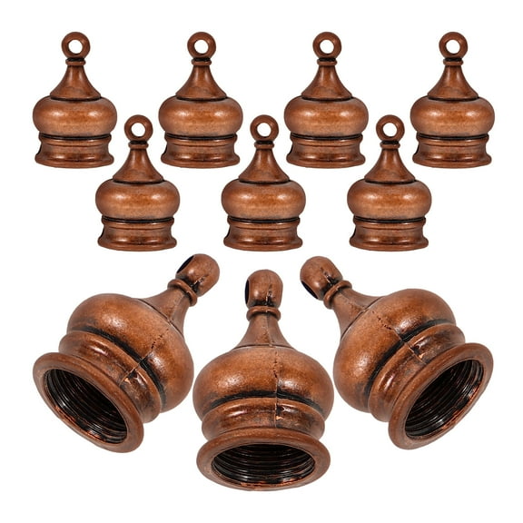 FONDOTIN Replacement Finials for Lamps Zinc Alloy Dark Brown 10Pcs