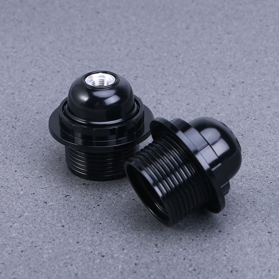 10Pcs Lamp Socket Replacement Black Round Light Bulb Holder Base for Conventional Bulbs
