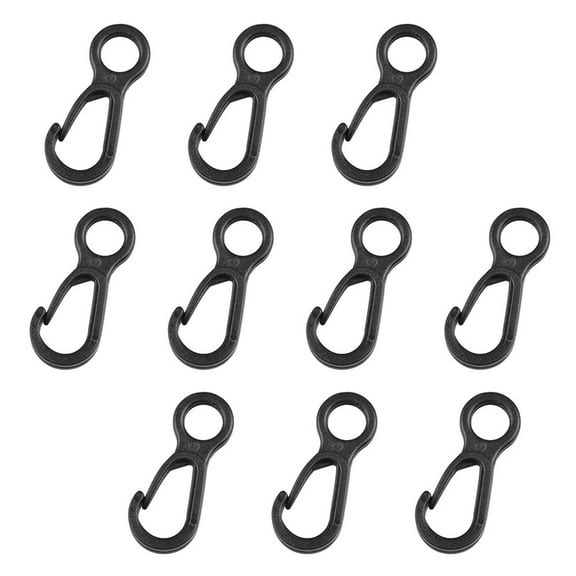 10Pcs Lanyard Hooks Bulk, Small Plastic Hooks for Lanyards Snap Clip Clasp, Basic Buckle Lanyard Hooks for Hanging Black