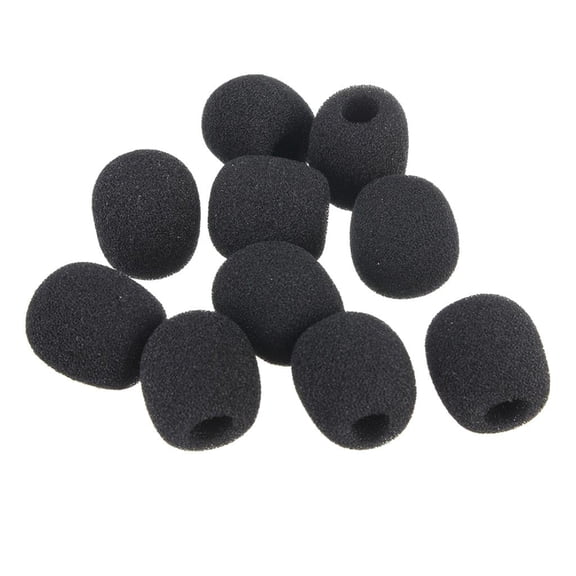 Vensio-10Pcs Lapel Microphone Foam Windscreen Covers 8mm Inner Diameter Mini Mic Sponge Shield for Stage Speech Meeting