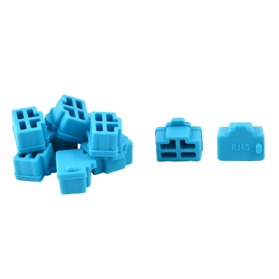 10Pcs Laptop PC Ethernet Hub Port RJ45 Anti Dust Cover Cap Protector Plug Blue