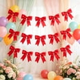 thumbnail image 1 of 10Pcs Large Satin Ribbon Bows Self Adhesive Gift Wrap Bow for Wedding Christmas Tree DIY Party Craft Decor,Red, 1 of 6