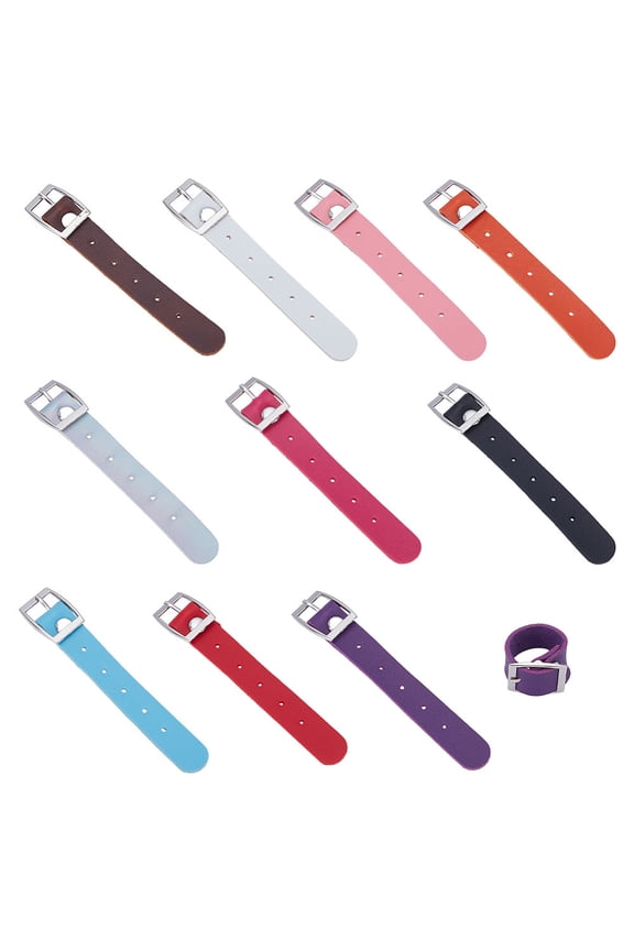 10Pcs Leather Finger Ring 10 Colors Women Men Rings Adjustable Punk Ring Fashion Personality Simple Hand Jewelry Rings