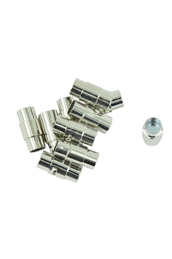 10Pcs Leather Glue 4/6mm Tube Bracelet Connector - 6mm