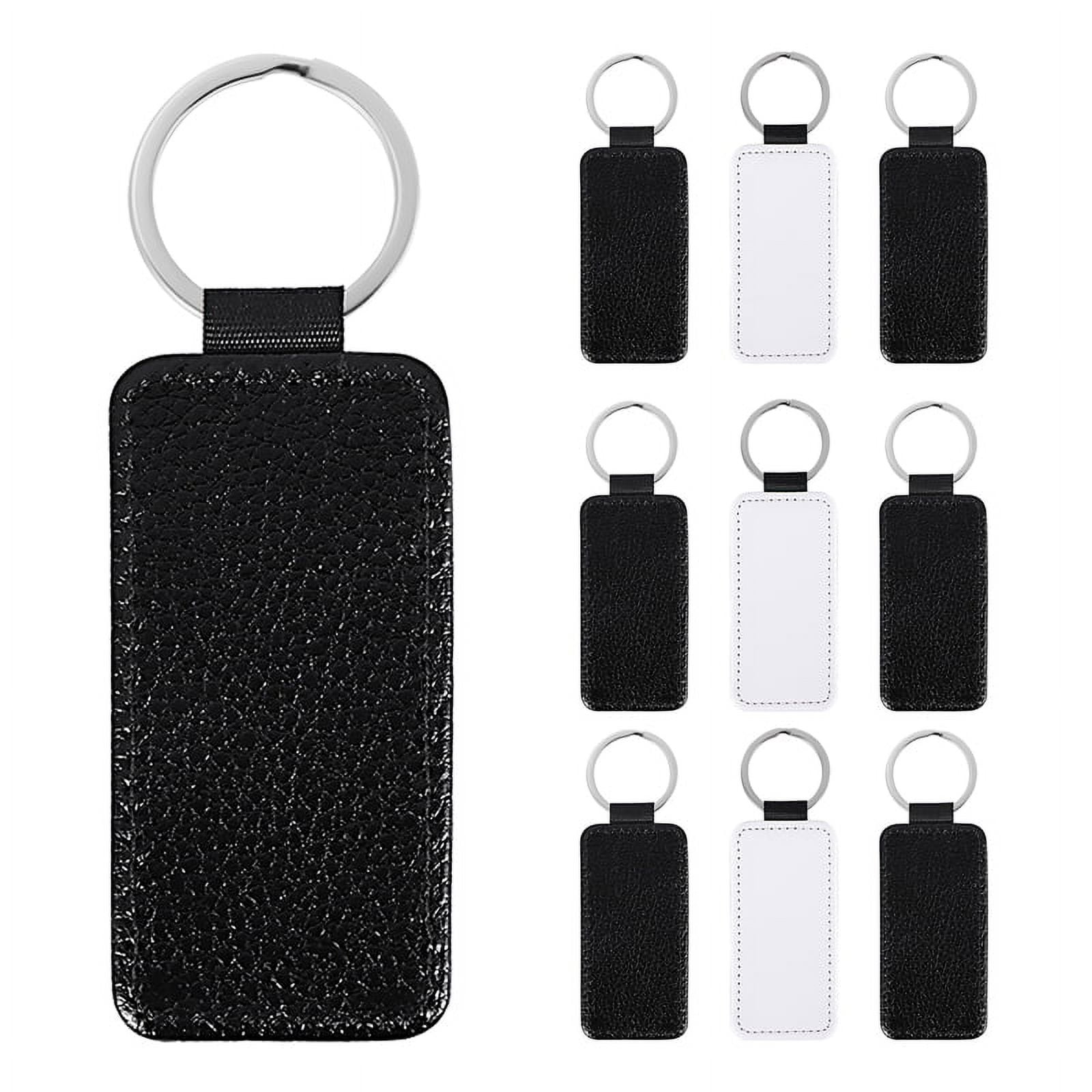 10Pcs Leather Keychain Blank MDF Keychain Sublimation Heat Keychain Kit  Jewelry Making