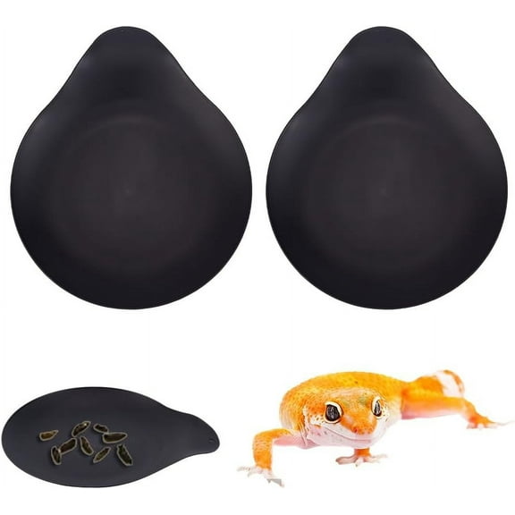10Pcs Leopard Gecko Potty Pad Plastic Potty Latrine/Plate Reptile Lizard Gecko Latrine Trays Carpet Liner Terrarium Mat Bedding for Reptile Accessories (Black) Black