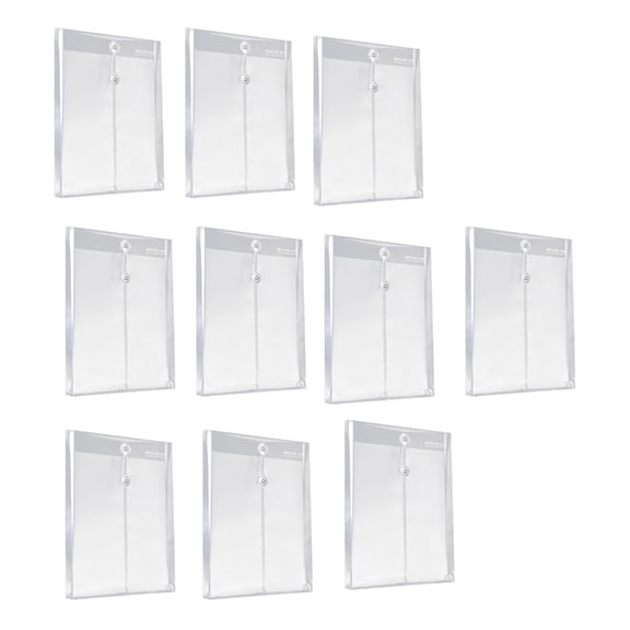 10Pcs Letter Size File Envelopes, Water Document Organizers with Secure String Closure for Office School
