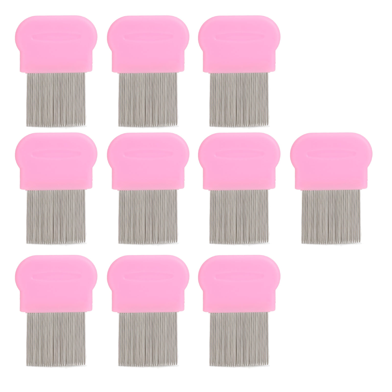 10Pcs Lice Comb Fine Teeth Ergonomic Handle Stainless Steel Head Lice