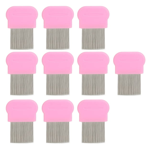 10Pcs Lice Comb Fine Teeth Ergonomic Handle Stainless Steel Head Lice