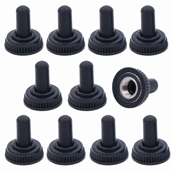 10Pcs Light Blue Miniature Toggle Switch 102/103/202/203 3 Pin 6 Pin Rocker Power Switch ON-OFF-ON / ON-OFF Waterproof Cap