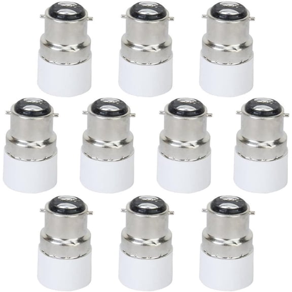 10Pcs Light Bulb Adapter B22 to E14 LED Light Socket Converter, Bayonet Cap to Screw Bulb Holder for Home Lighting Fixtures